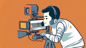 Ilustración de una persona grabando un video