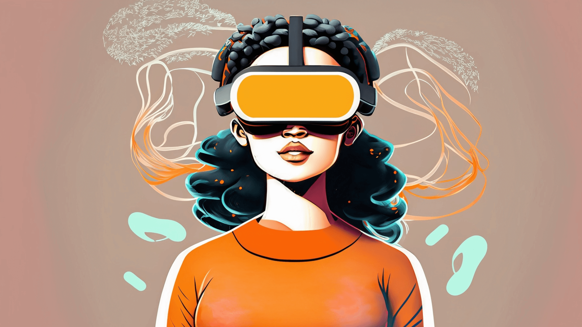 Ilustración de Una persona usando VR