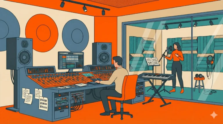 Ilustración de estudio de grabación